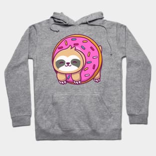 Cute Sloth With Doughnut Hoodie